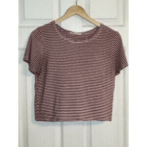 🩵🩵Caution to the Wind Women's Striped Cropped Tee, Small🩵🩵